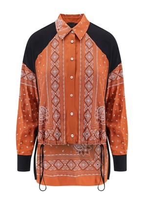 PINKO bandana print drawstring shirt - Orange