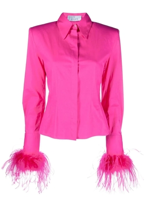 Giuseppe Di Morabito feather-trim detail shirt - Pink