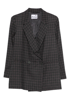 Niu double-breasted check blazer - Grey