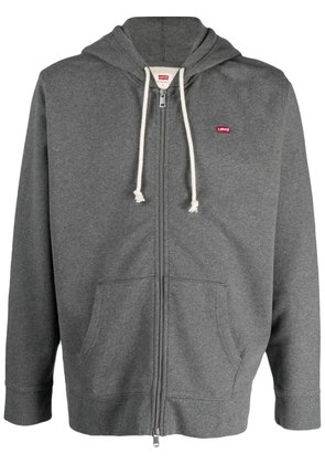 Levi's logo-patch zip-up hoodie - Grey