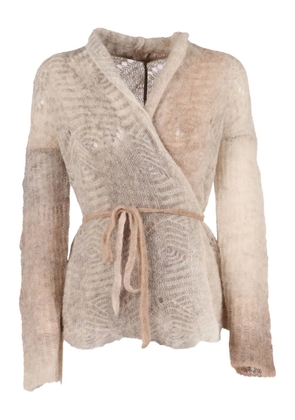 Kangra wrap tie cardigan - Neutrals
