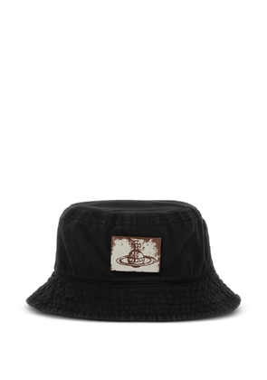Vivienne Westwood logo cotton bucket hat - Black
