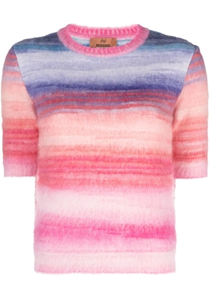 Missoni brushed-effect wool-blend top - Blue