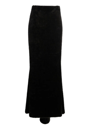THE ANDAMANE faux-shearling maxi skirt - Black