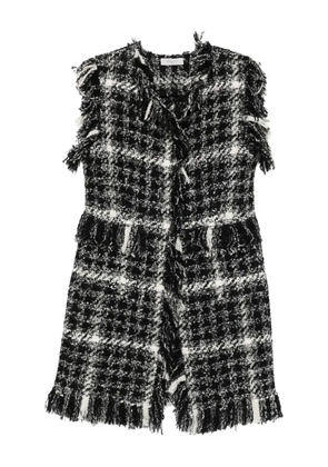 Charlott fringed tweed coat - Black