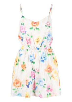 Boutique Moschino floral-print sleeveless mini dress - White