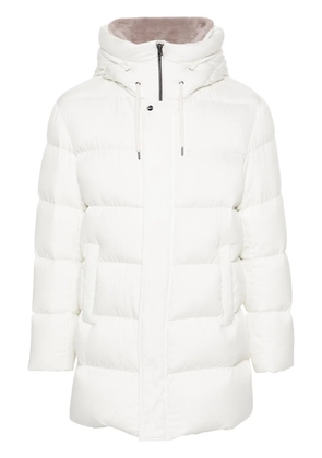 Herno logo-plaque coat - White