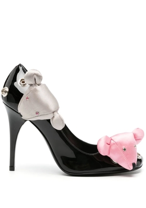 Bruno Frisoni 105mm bear-motif leather pumps - Black