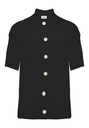 Family First textured button-up shirt - Black
