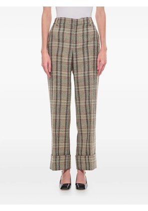 Durazzi Milano tartan-check cuffed trousers - Neutrals