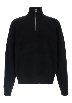 extreme cashmere half-zip cuffed-sleeves sweater - Black