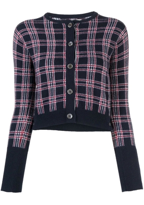 Thom Browne Pow cashmere cropped crew neck cardigan - Blue