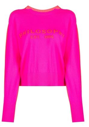 Philosophy Di Lorenzo Serafini crew neck knitted jumper - Pink