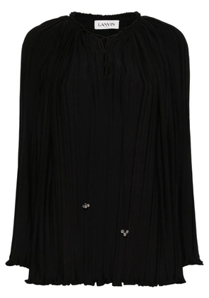 Lanvin long-sleeve pleated blouse - Black