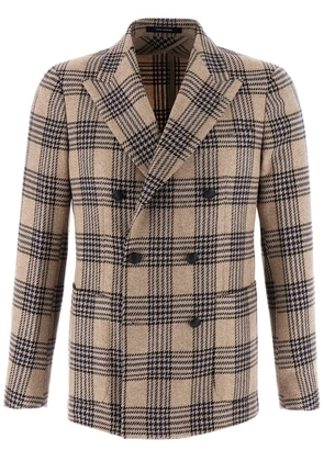 Tagliatore check-patten blazer - Neutrals