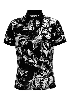 Versace Jeans Couture baroque-print polo shirt - Black