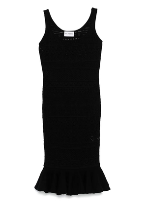 DES PHEMMES openwork knitted midi dress - Black