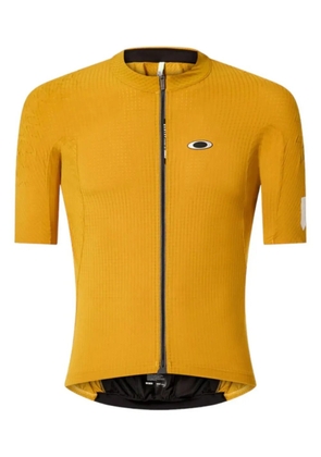 Oakley Gridskin Pinstripe SS textured zip jersey - Yellow