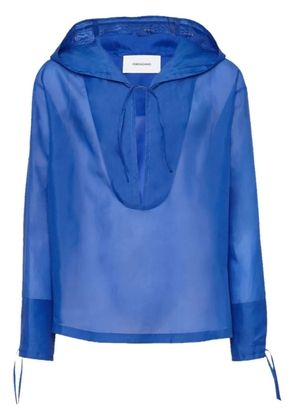 Ferragamo hooded organza blouse - Blue