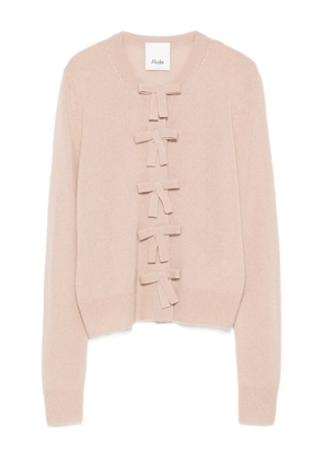 Allude bow-detail cashmere cardigan - Neutrals