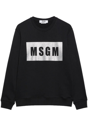 MSGM logo-print cotton sweatshirt - Black