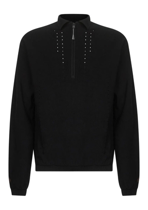 ROA half-zip embellished sweater - Black
