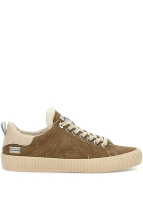 springa suede embroidered sneakers - Brown