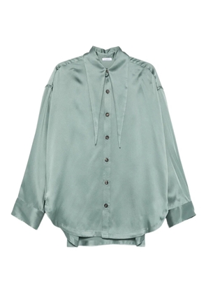 Malo long-sleeve satin shirt - Green