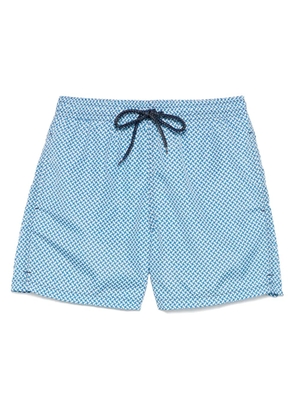 Drumohr monogram-pattern swim shorts - Blue