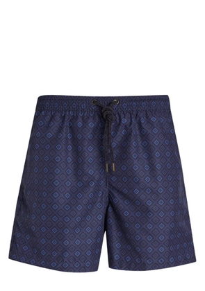 4FF geometric-print swim shorts - Blue