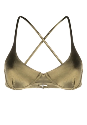 Isa Boulder reversible crossover-strap bikini top - Green