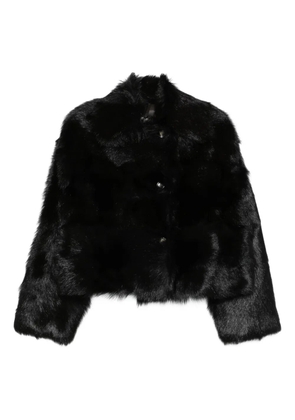 Alberta Ferretti cropped button-fastening jacket - Black