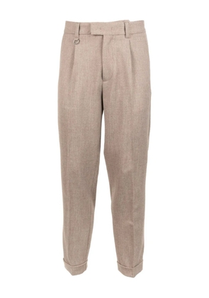 Paolo Pecora pleated cuffed trousers - Neutrals