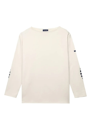 Saint James striped-patch T-shirt - Neutrals