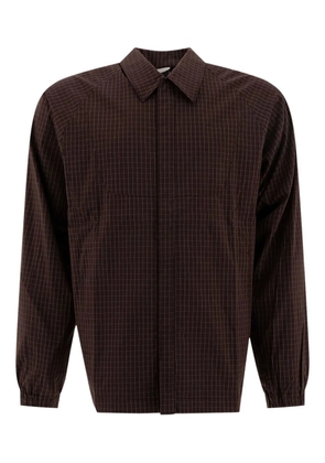 GR10K grid-pattern shirt - Brown