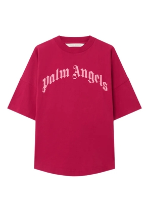 Palm Angels curved-logo over T-shirt - Pink