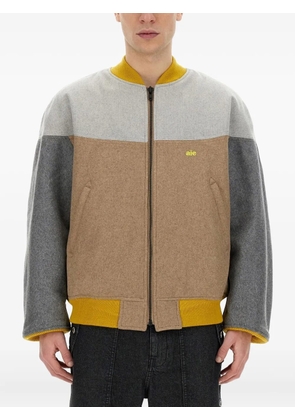 AIE colour-block bomber jacket - Brown