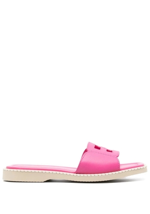 Hogan H638 flat leather sandals - Pink