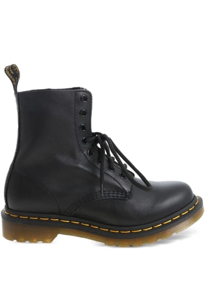 Dr. Martens lace-up leather biker boots - Black