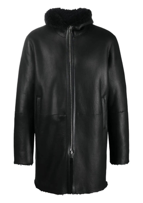 Tagliatore Wilson hooded shearling coat - Black