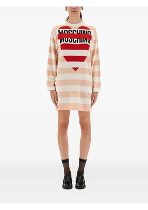 MOSCHINO JEANS heart striped dress - Neutrals