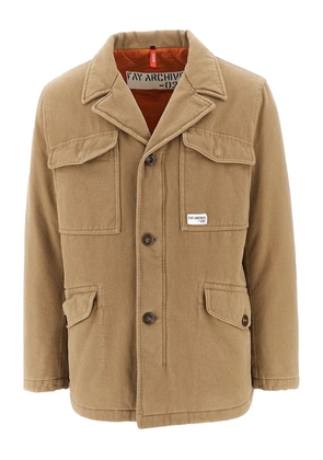 Fay buttoned flap-pocket jacket - Brown