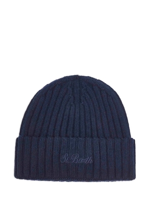 MC2 Saint Barth ribbed logo-embroidered beanies hat - Blue