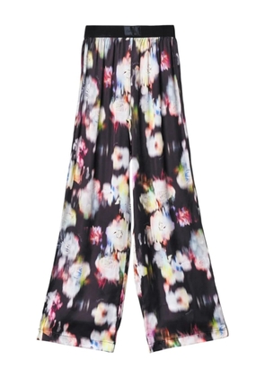 Gaelle floral satin trousers - Black