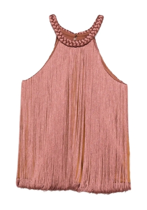 Rosanna Ocampo Cleopatra braided frange top - Brown