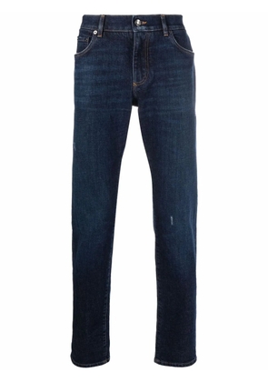 Dolce & Gabbana ripped-detail denim jeans - Blue
