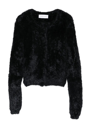 Marine Serre fuzzy-texture cardigan - Black