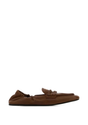Miu Miu ruched loafers - Brown