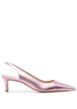 Stuart Weitzman metallic-effect pointed pumps - Pink