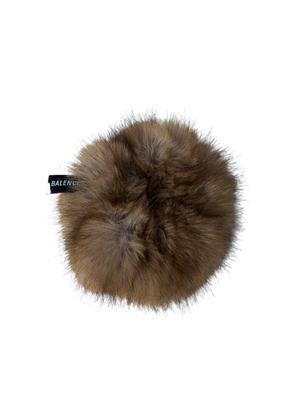 Balenciaga Holli faux-fur round scrunchie - Brown